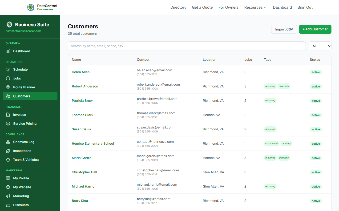 Customer Management screenshot