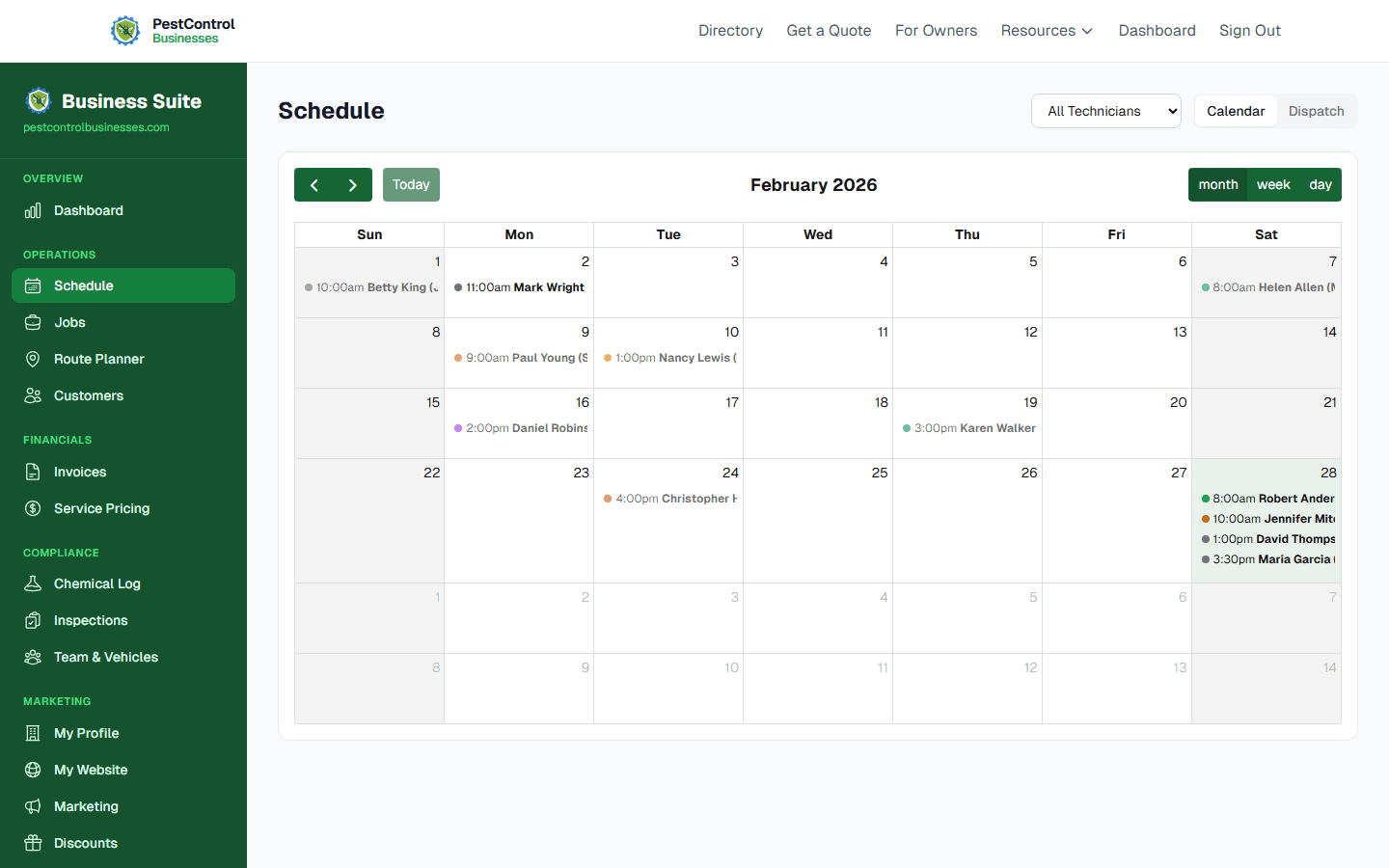Job Scheduling & Calendar screenshot